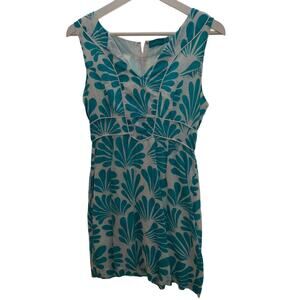 SOUTHERN FROCK Dress Women's 6 Blue White Sleeveless Classic Prep Cotton Lined